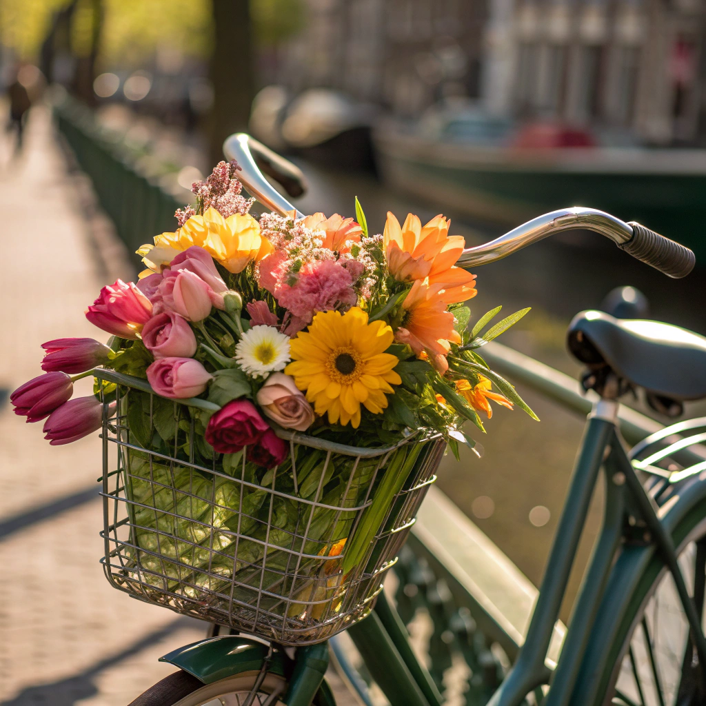 Bicicletta vintage con fiori